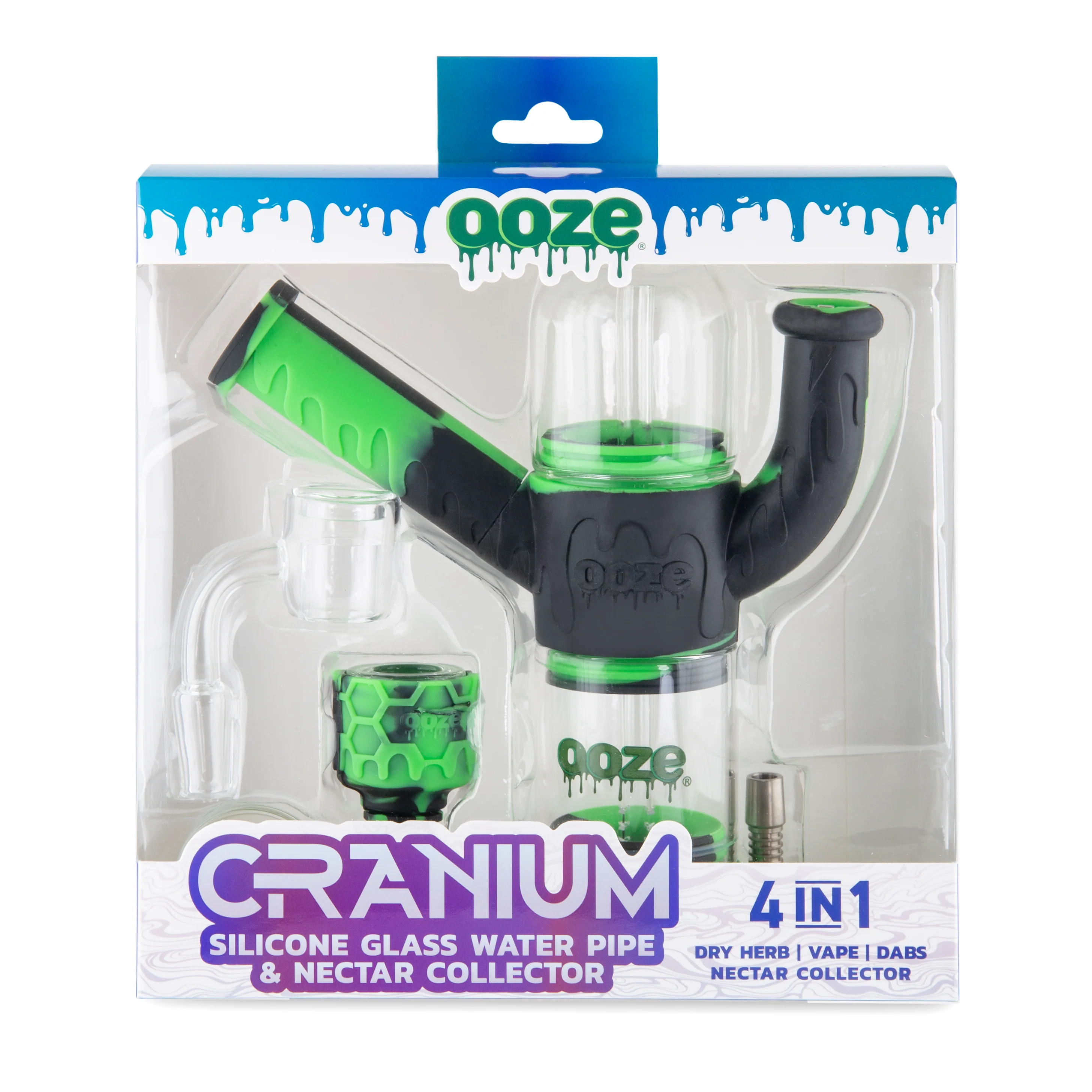 Ooze Cranium Silicone Water Pipe, Dab Rig & Dab Straw - Chameleon - Image 12