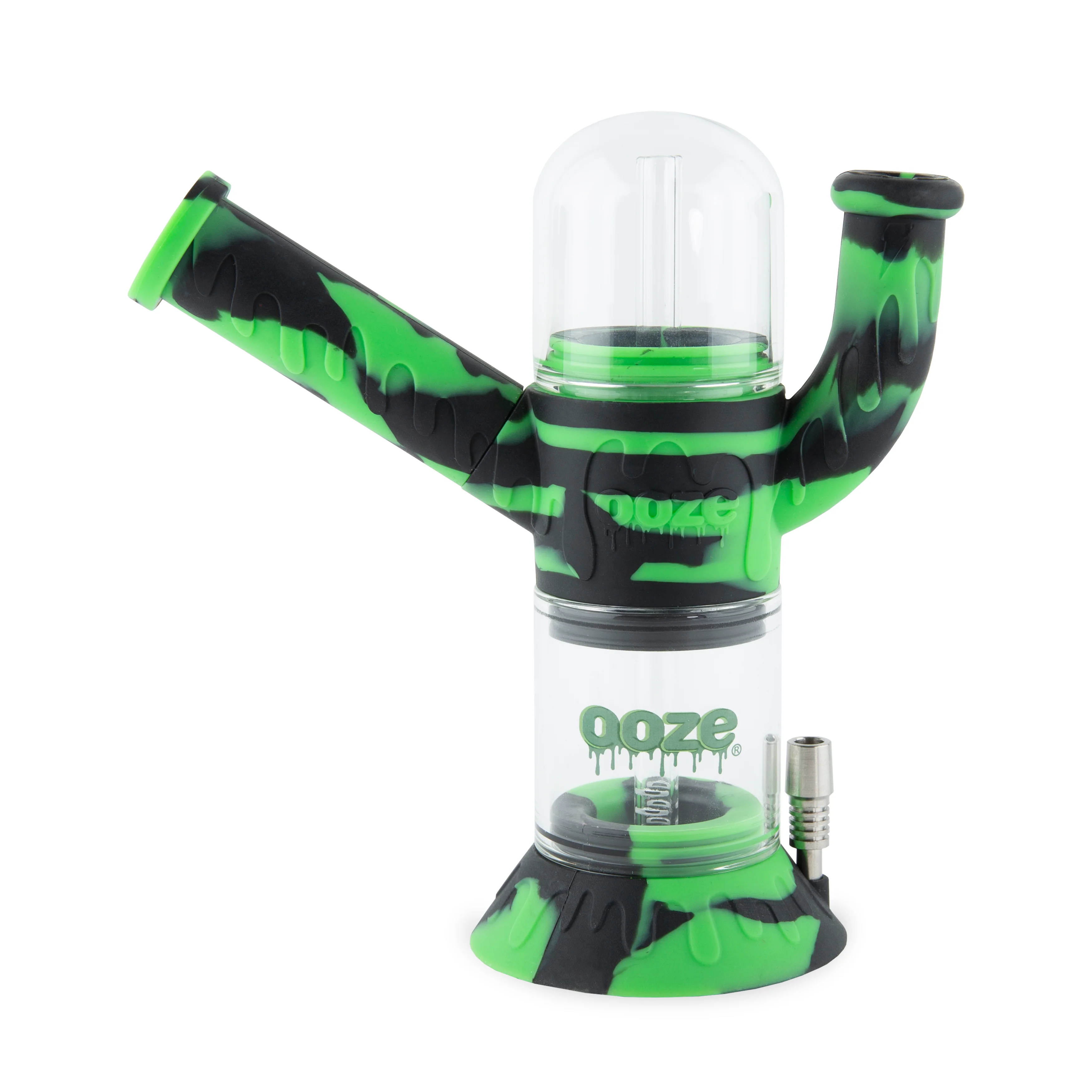 Ooze Cranium Silicone Water Pipe, Dab Rig & Dab Straw - Chameleon - Image 3