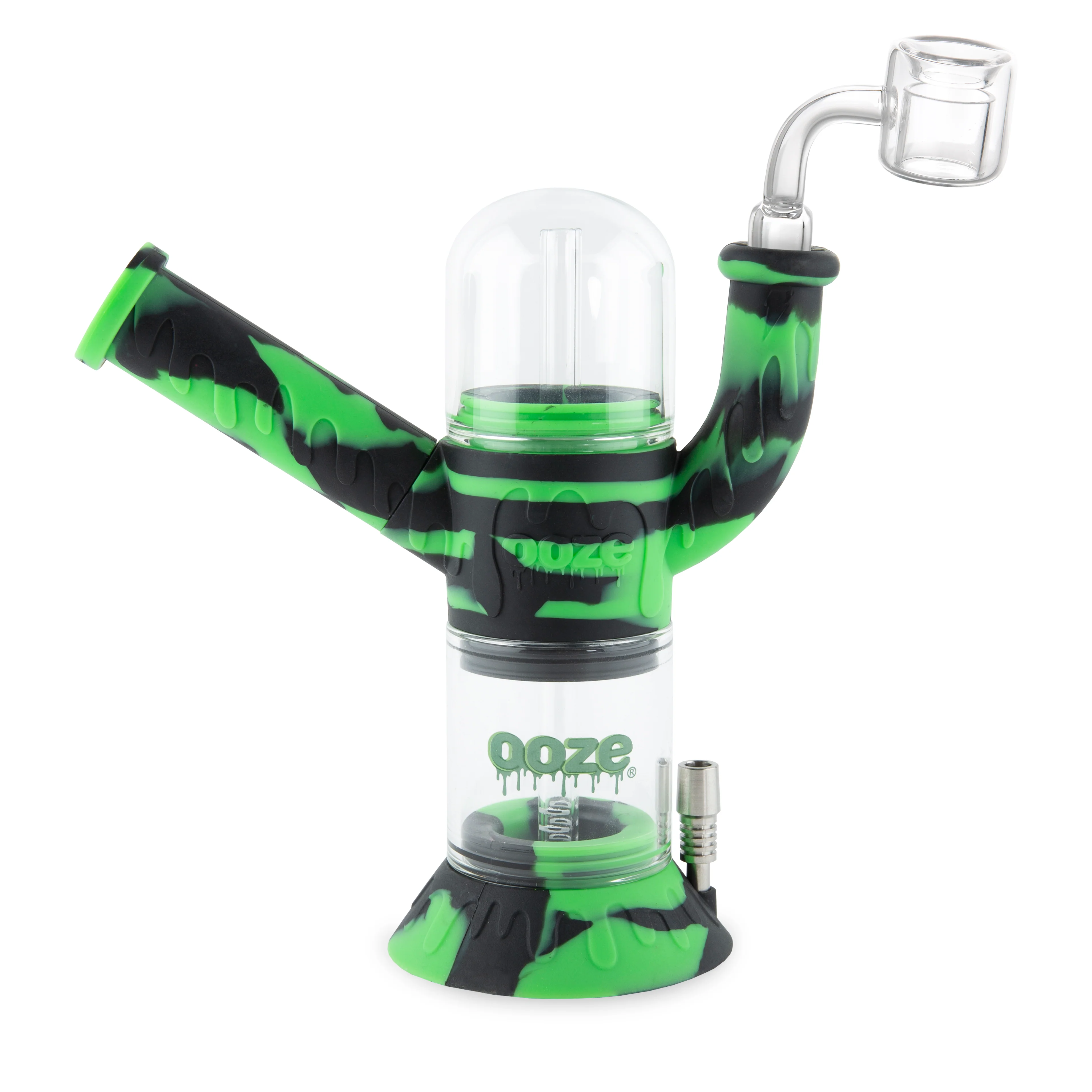 Ooze Cranium Silicone Water Pipe, Dab Rig & Dab Straw - Chameleon - Image 4
