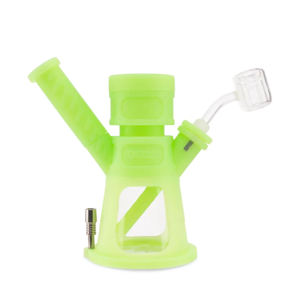Ooze Hyborg Silicone Water Pipe, Dab Rig & Dab Straw - Green Glow - Image 2