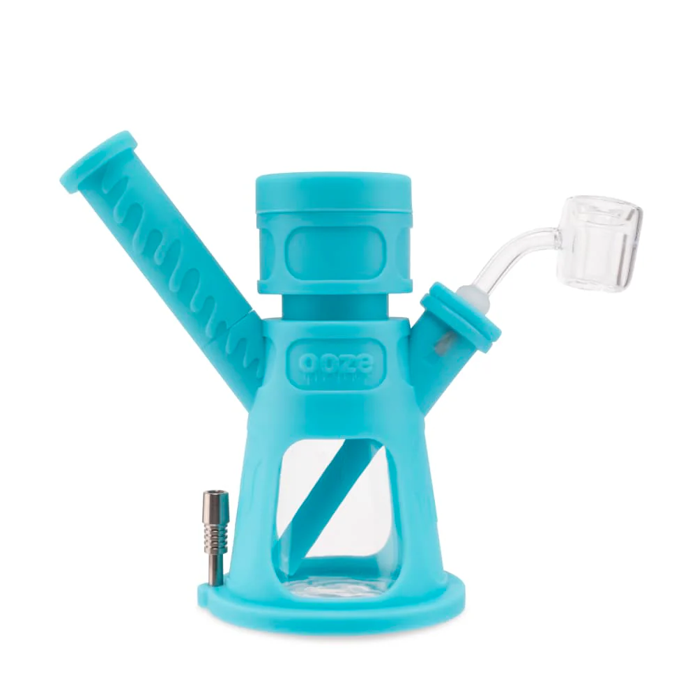Ooze Hyborg Silicone Water Pipe, Dab Rig & Dab Straw - Aqua Teal - Image 2