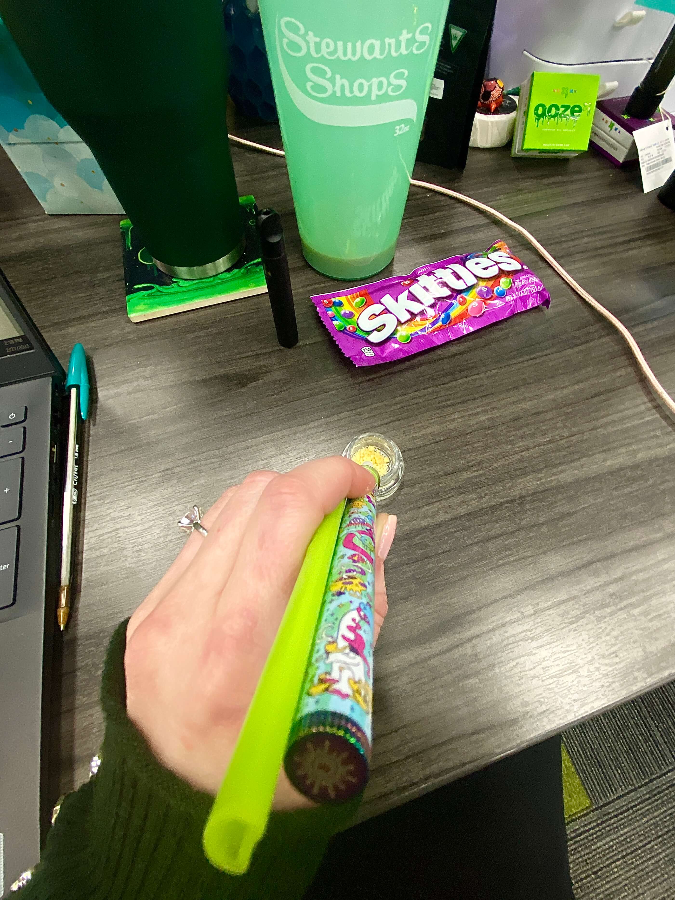 Ooze X Stache Connectar - 510 Dab Straw Attachment - Green - Image 2