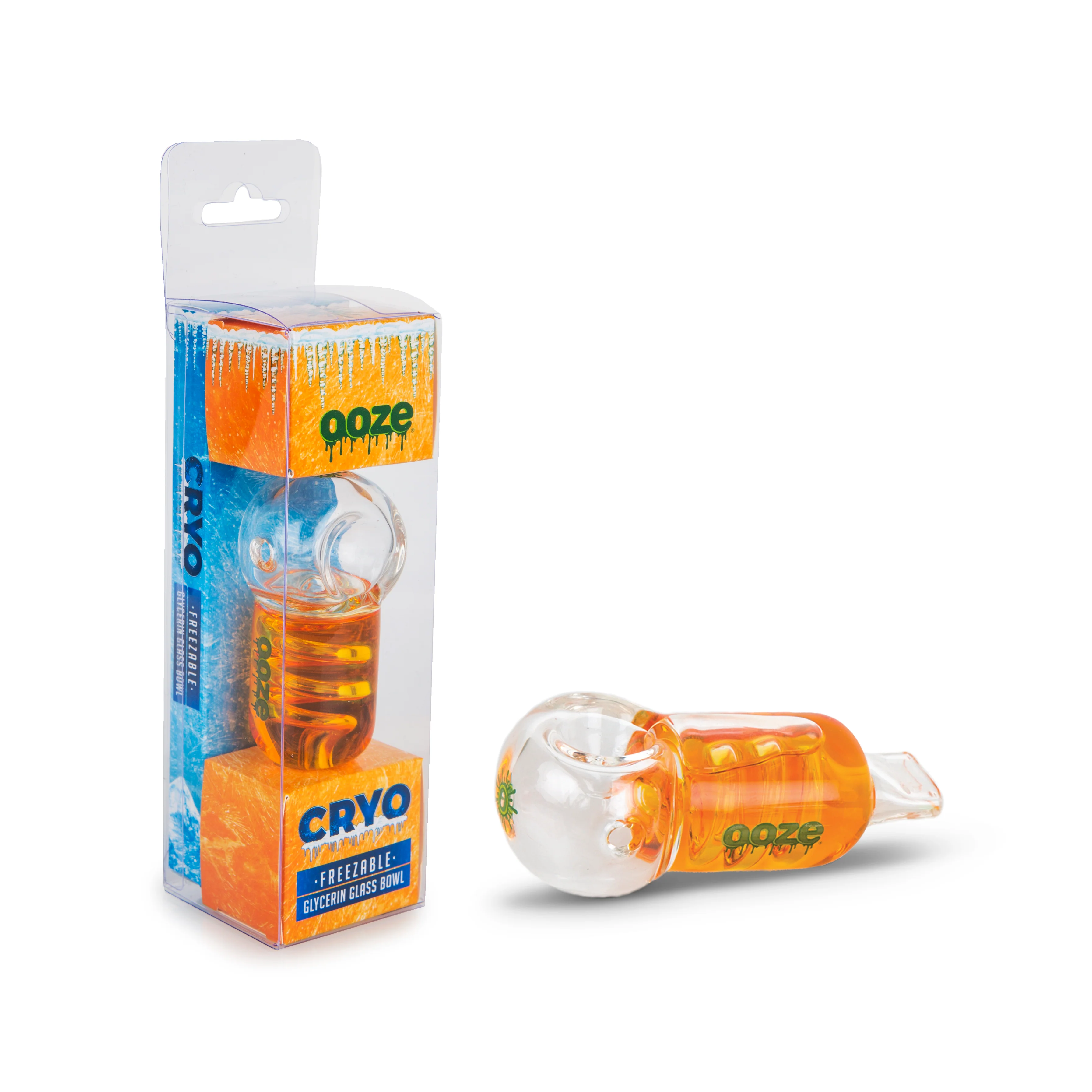 Ooze Cryo Freezable Glycerin Glass Bowl - Orange - Image 3