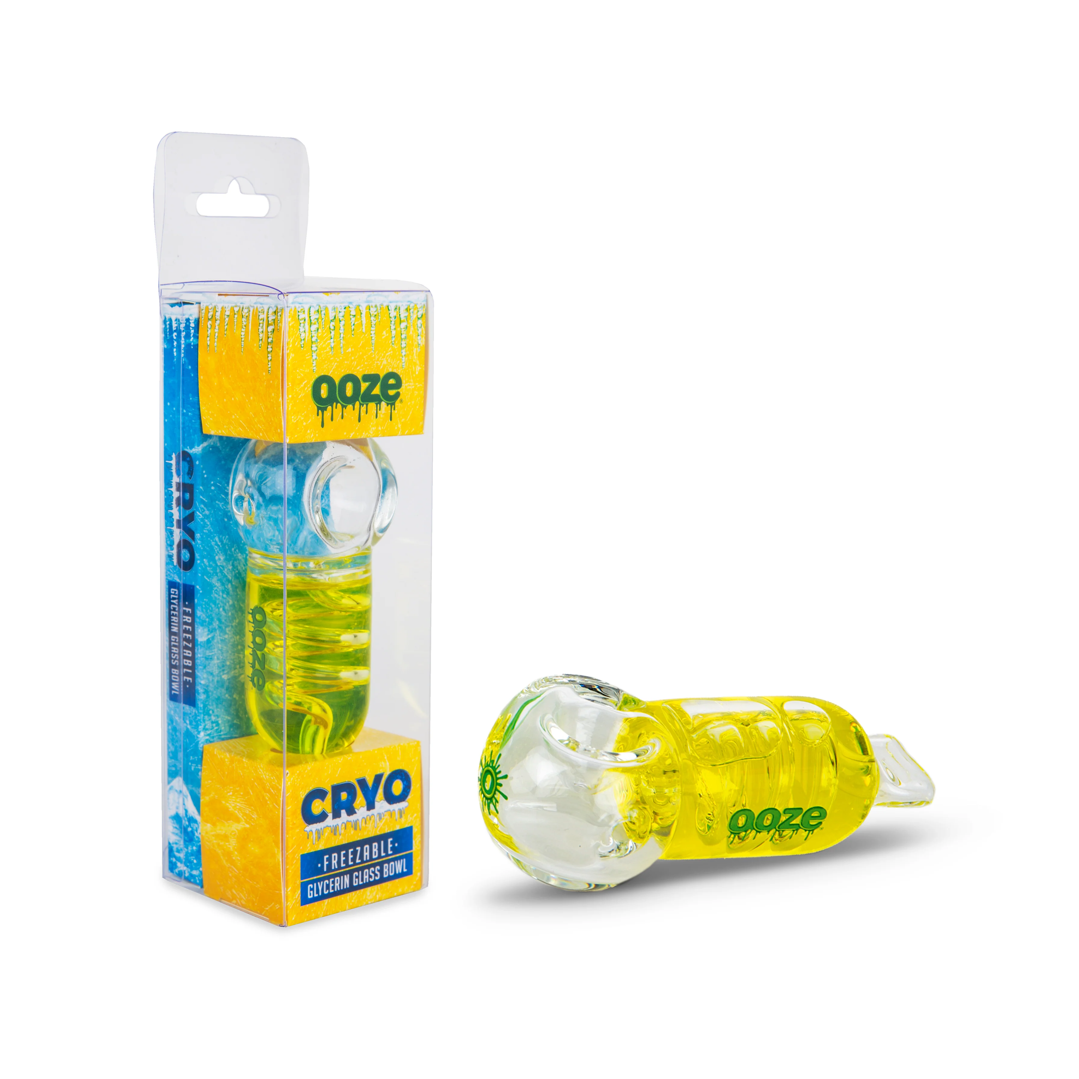 Ooze Cryo Freezable Glycerin Glass Bowl - Yellow - Image 3