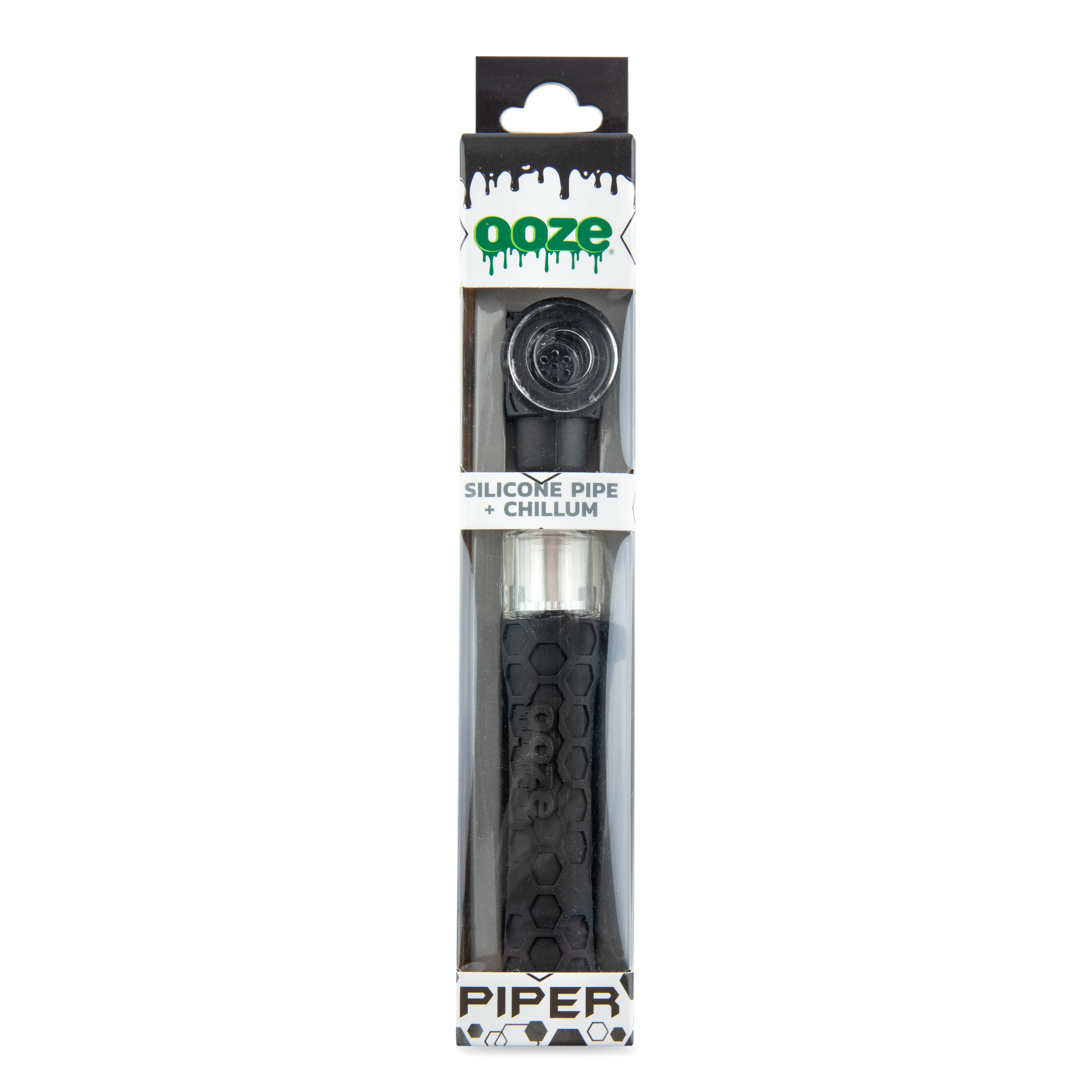 Ooze Piper Silicone Glass Hand Pipe & Chillum - Black - Image 2