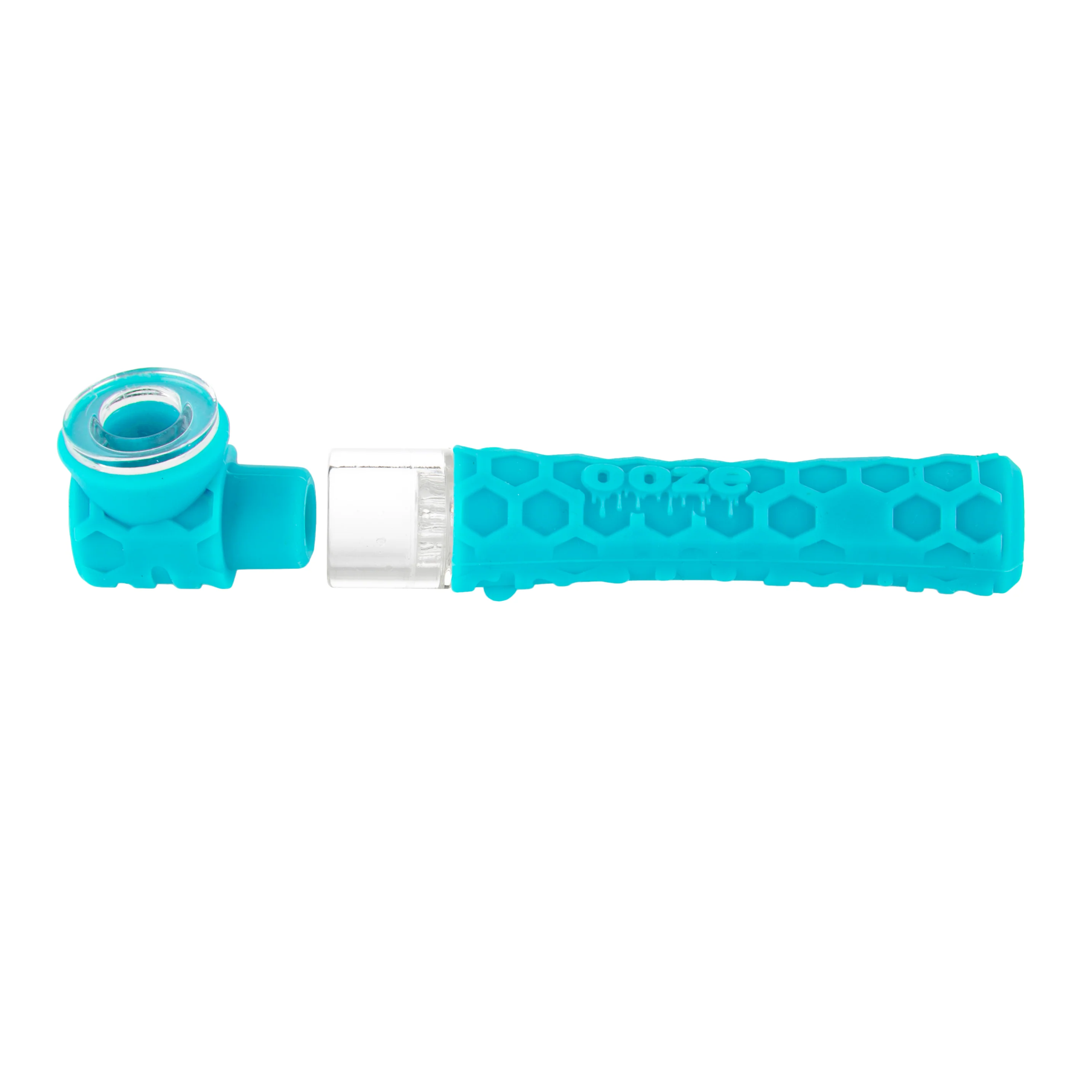 Ooze Piper Silicone Glass Hand Pipe & Chillum - Aqua Teal - Image 3