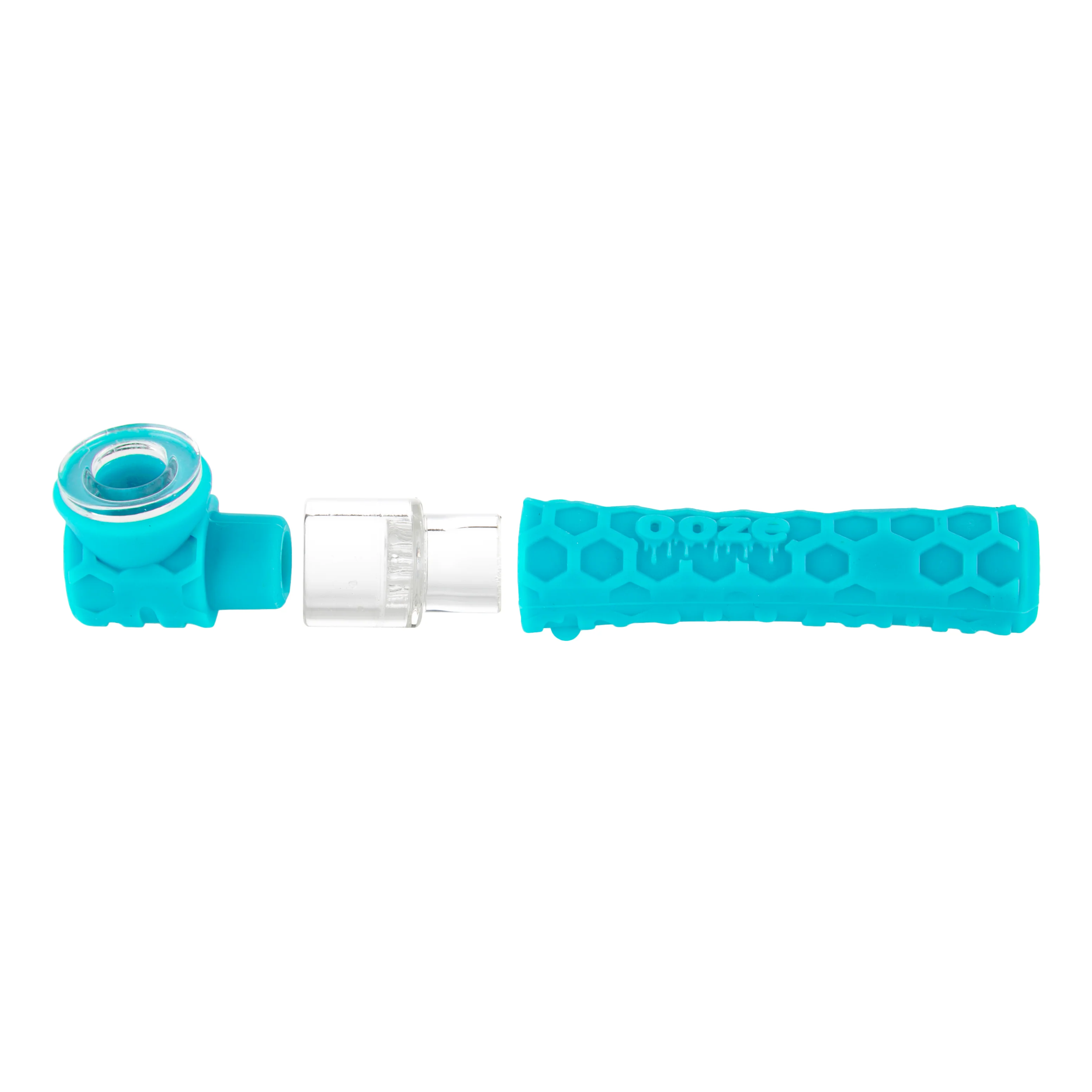 Ooze Piper Silicone Glass Hand Pipe & Chillum - Aqua Teal - Image 4