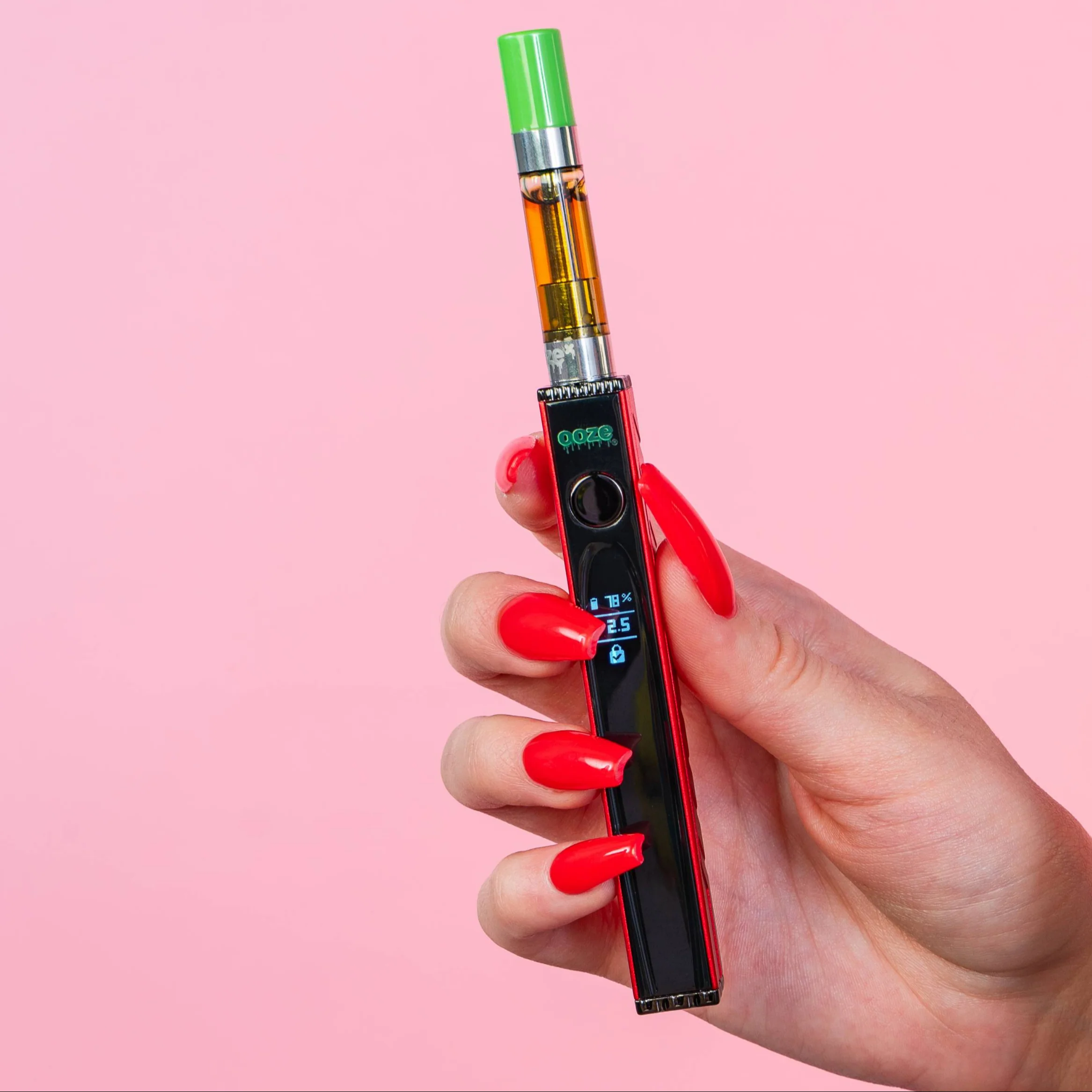 Quad 2 – 500 mAh Square Vape Battery – Ruby Red - Image 2