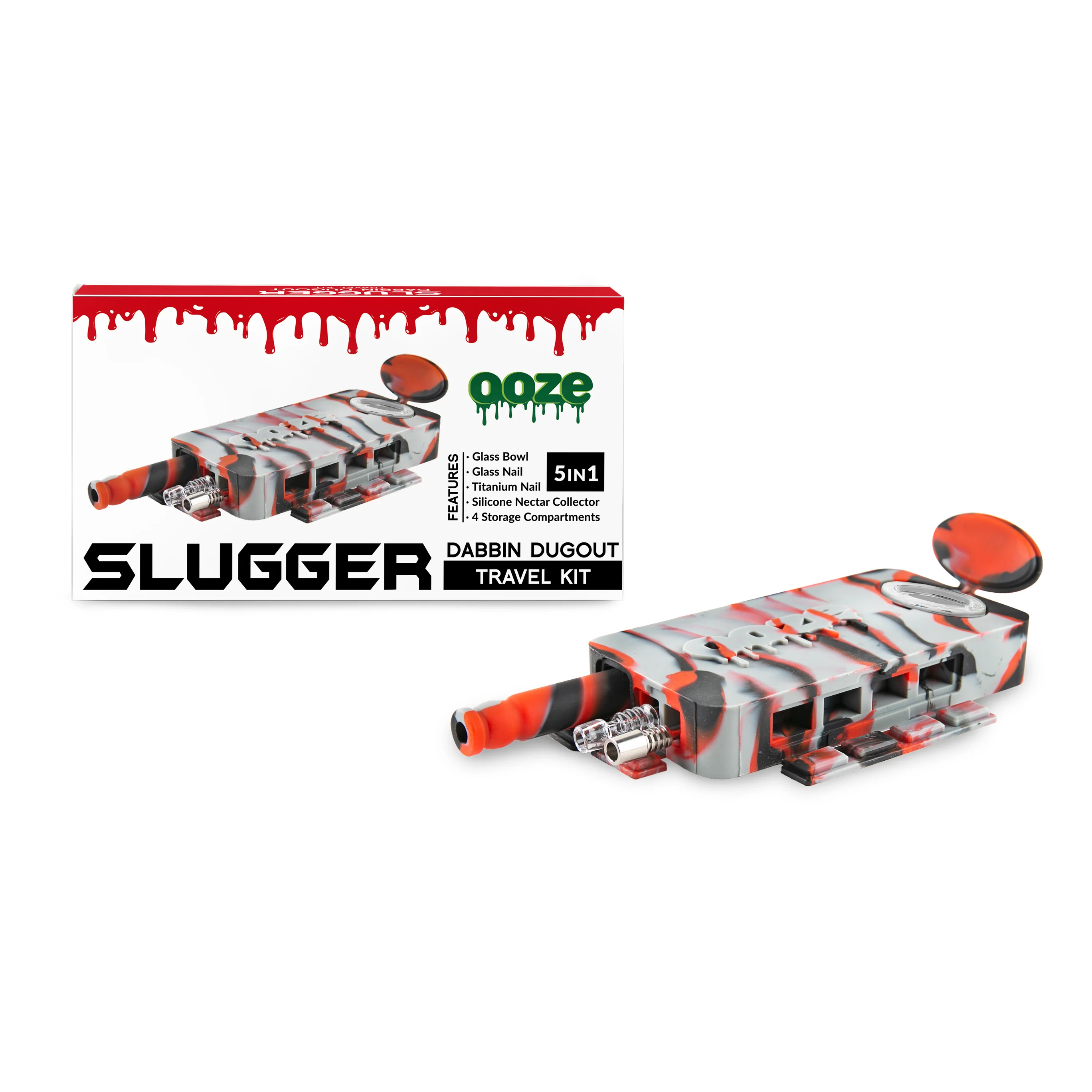 Ooze Slugger Dabbin' Dugout Silicone Travel Dab Kit - After Midnight - Image 2