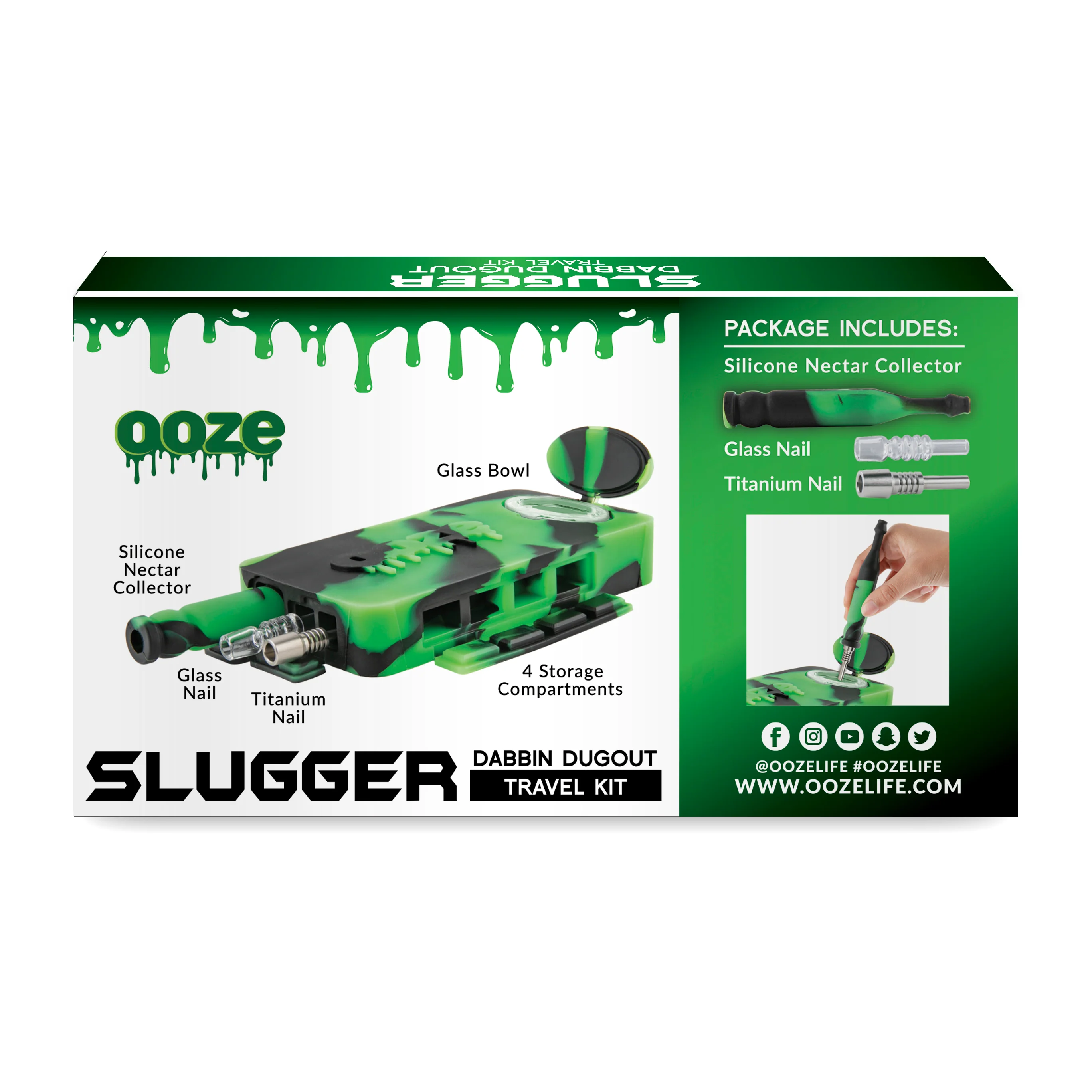 Ooze Slugger Dabbin' Dugout Silicone Travel Dab Kit - Chameleon - Image 6