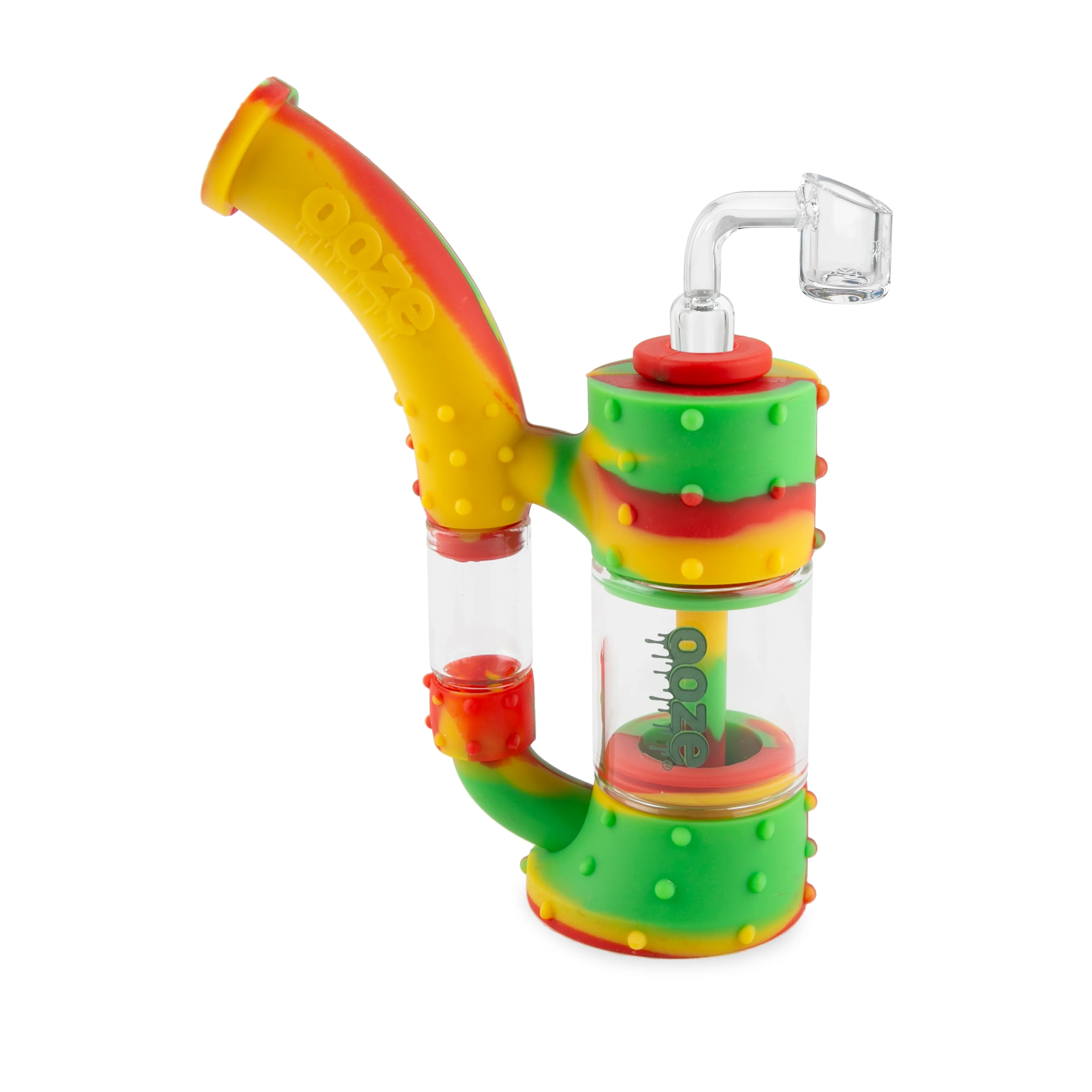 Ooze Stack Pipe Silicone Water Bubbler & Dab Rig - Rasta