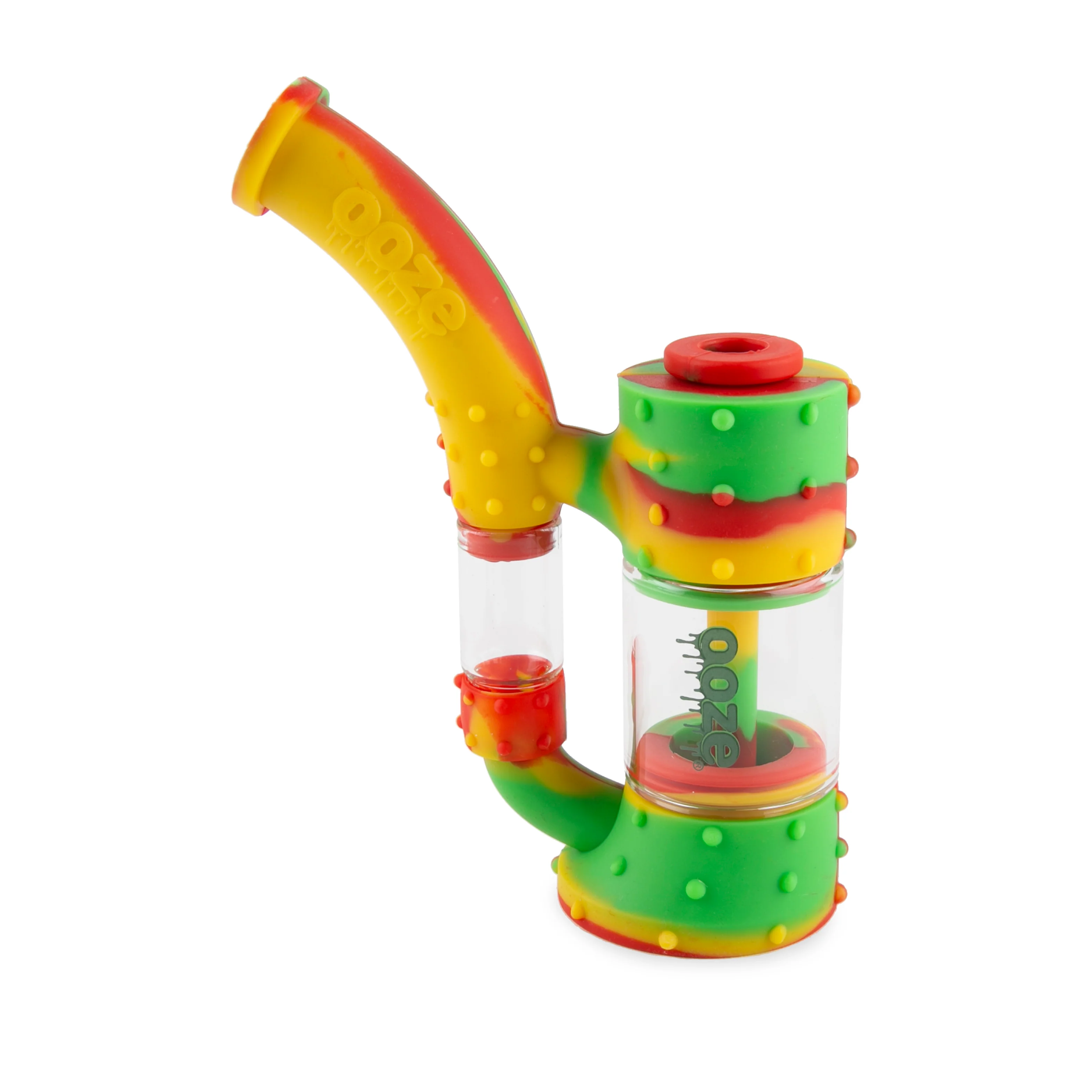 Ooze Stack Pipe Silicone Water Bubbler & Dab Rig - Rasta - Image 3
