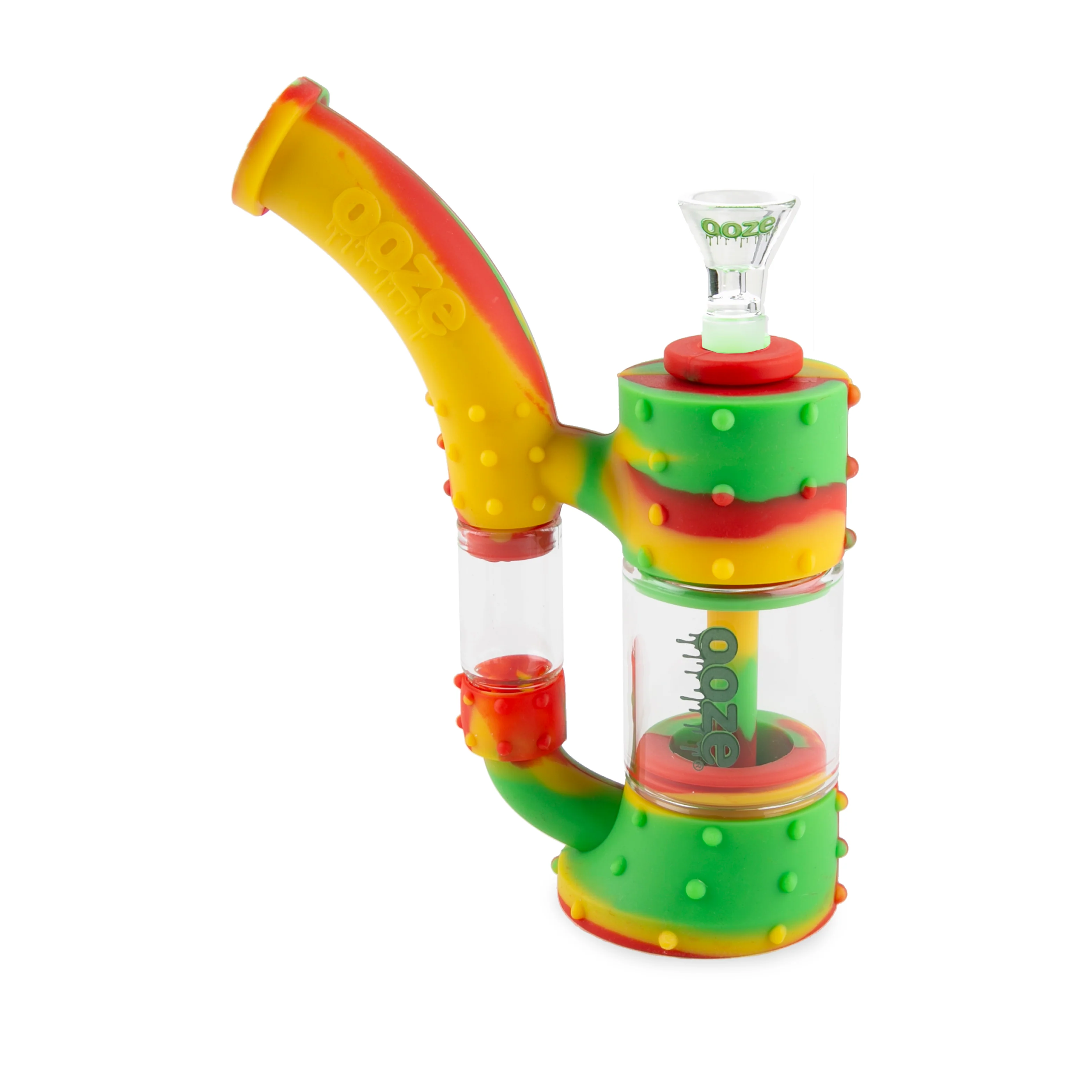 Ooze Stack Pipe Silicone Water Bubbler & Dab Rig - Rasta - Image 4
