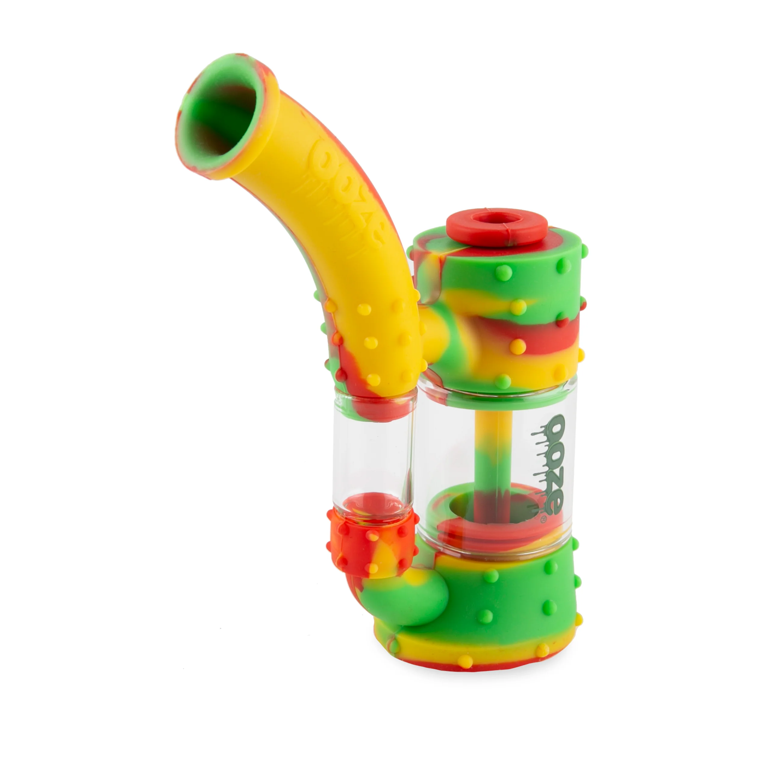 Ooze Stack Pipe Silicone Water Bubbler & Dab Rig - Rasta - Image 5