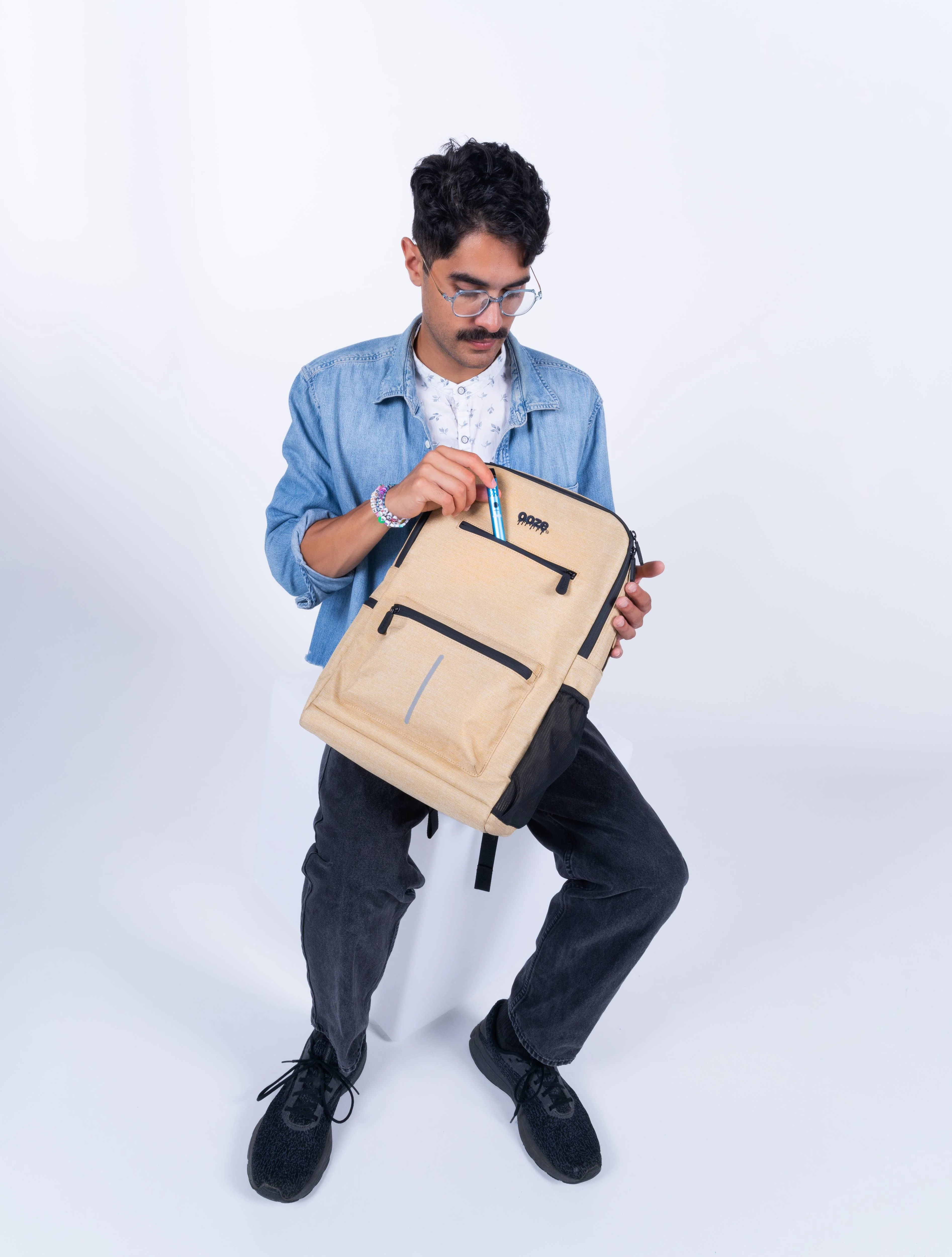 Ooze Traveler Smell Proof Locking Backpack - Desert Sand - Image 3