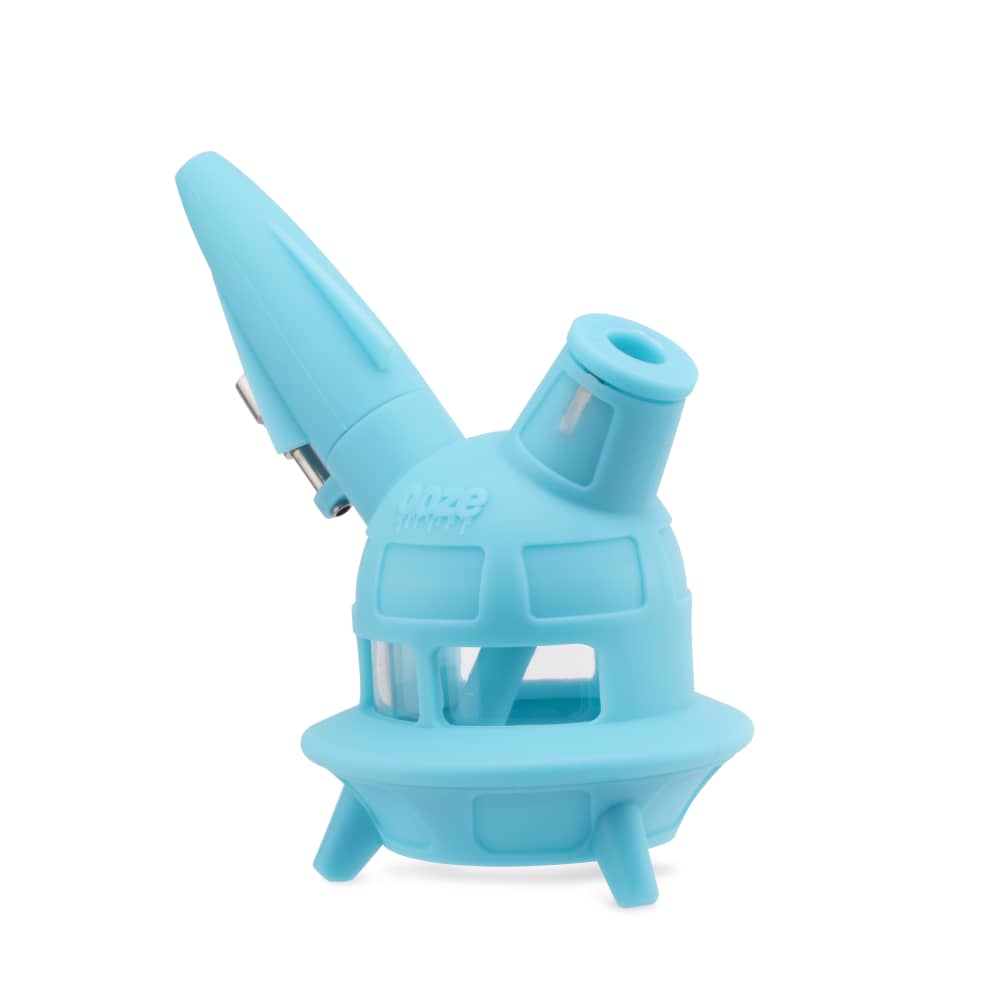 Ooze UFO Silicone Water Pipe & Dab Straw - Aqua Teal - Image 7