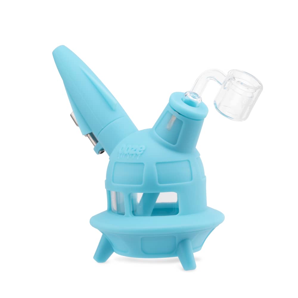 Ooze UFO Silicone Water Pipe & Dab Straw - Aqua Teal - Image 8