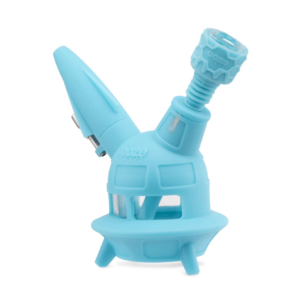Ooze UFO Silicone Water Pipe & Dab Straw - Aqua Teal - Image 9