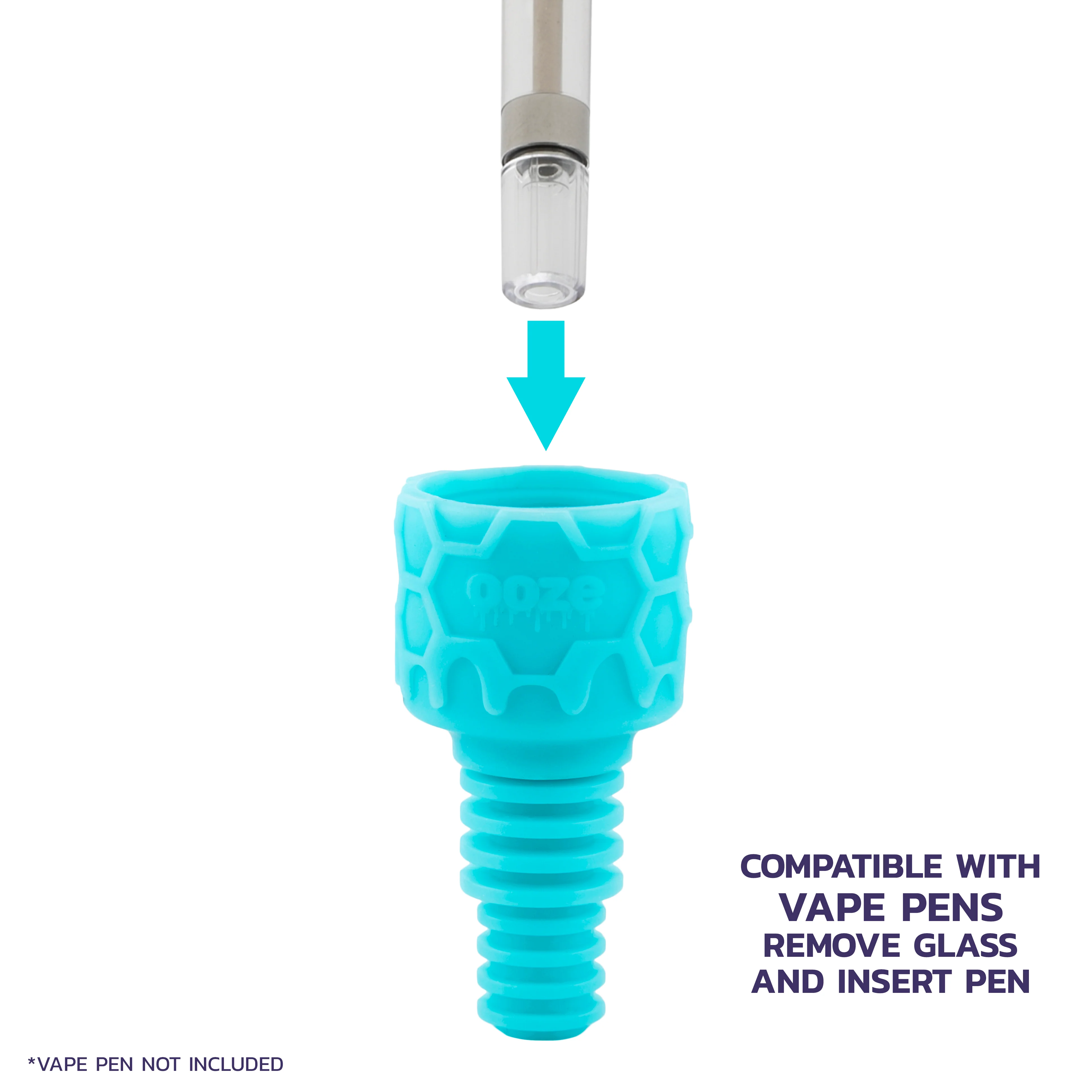Ooze Ozone Silicone Water Pipe, Dab Rig & Dab Straw - Aqua Teal - Image 5