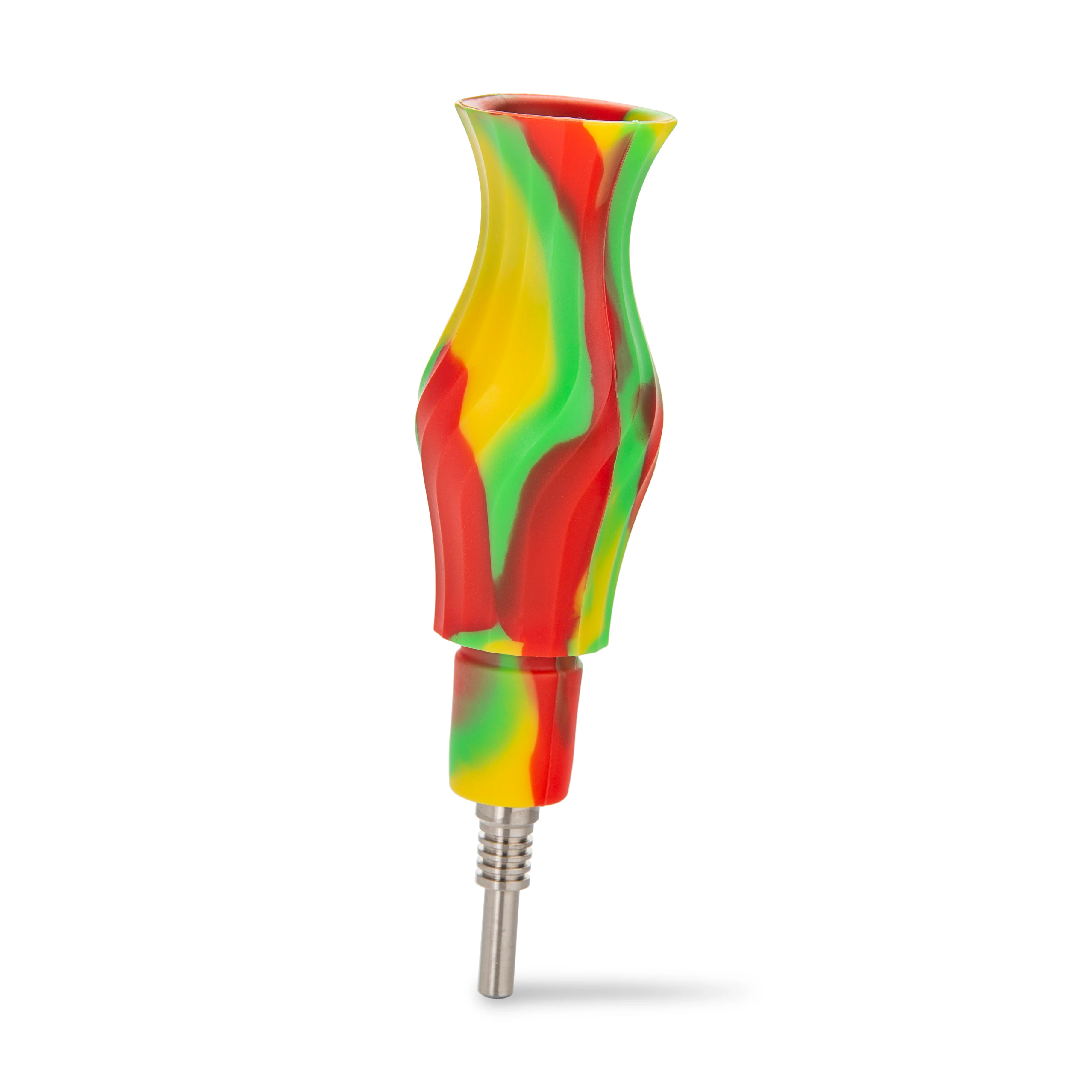 Ooze Ozone Silicone Water Pipe, Dab Rig & Dab Straw - Rasta - Image 8