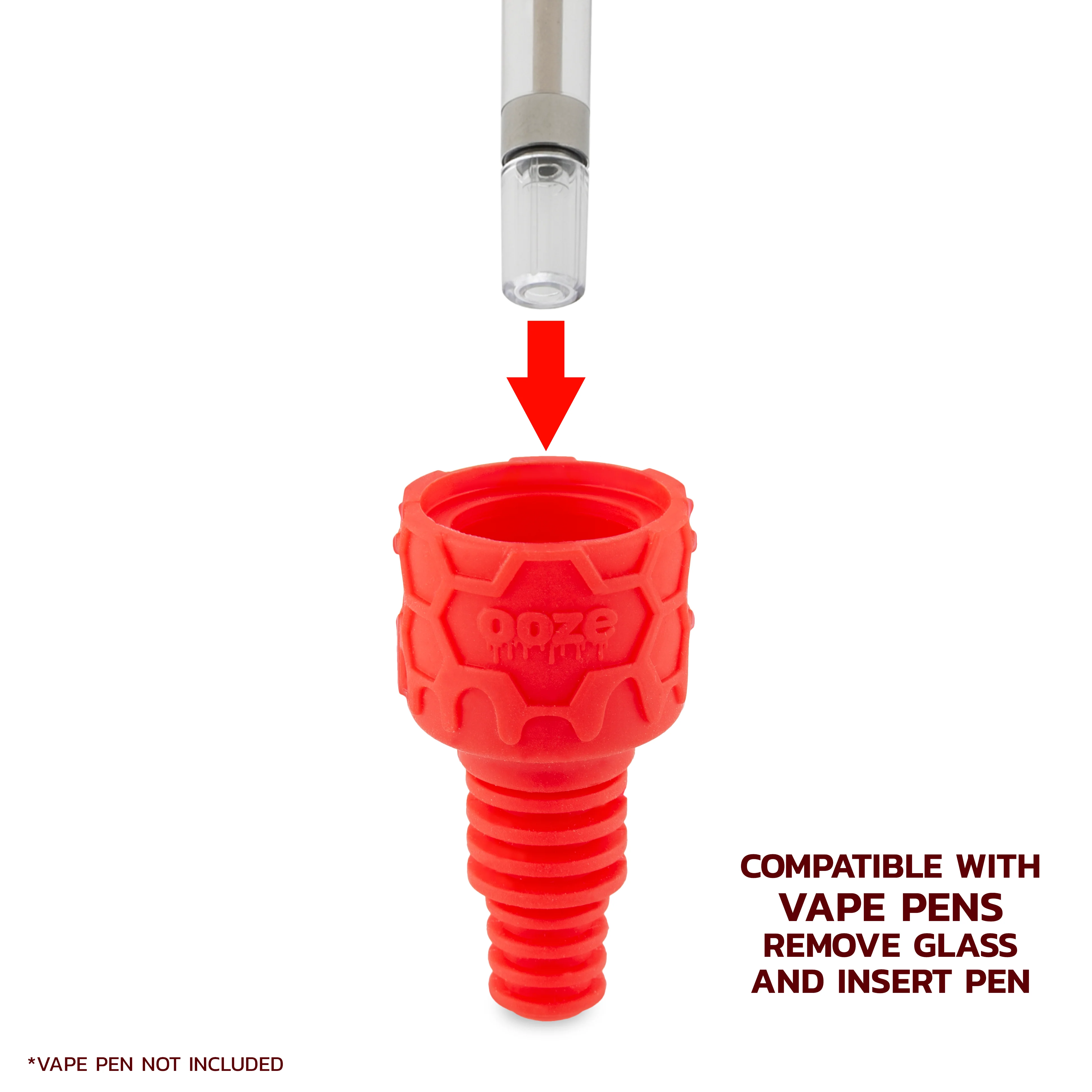 Ooze Ozone Silicone Water Pipe, Dab Rig & Dab Straw - Scarlet - Image 5
