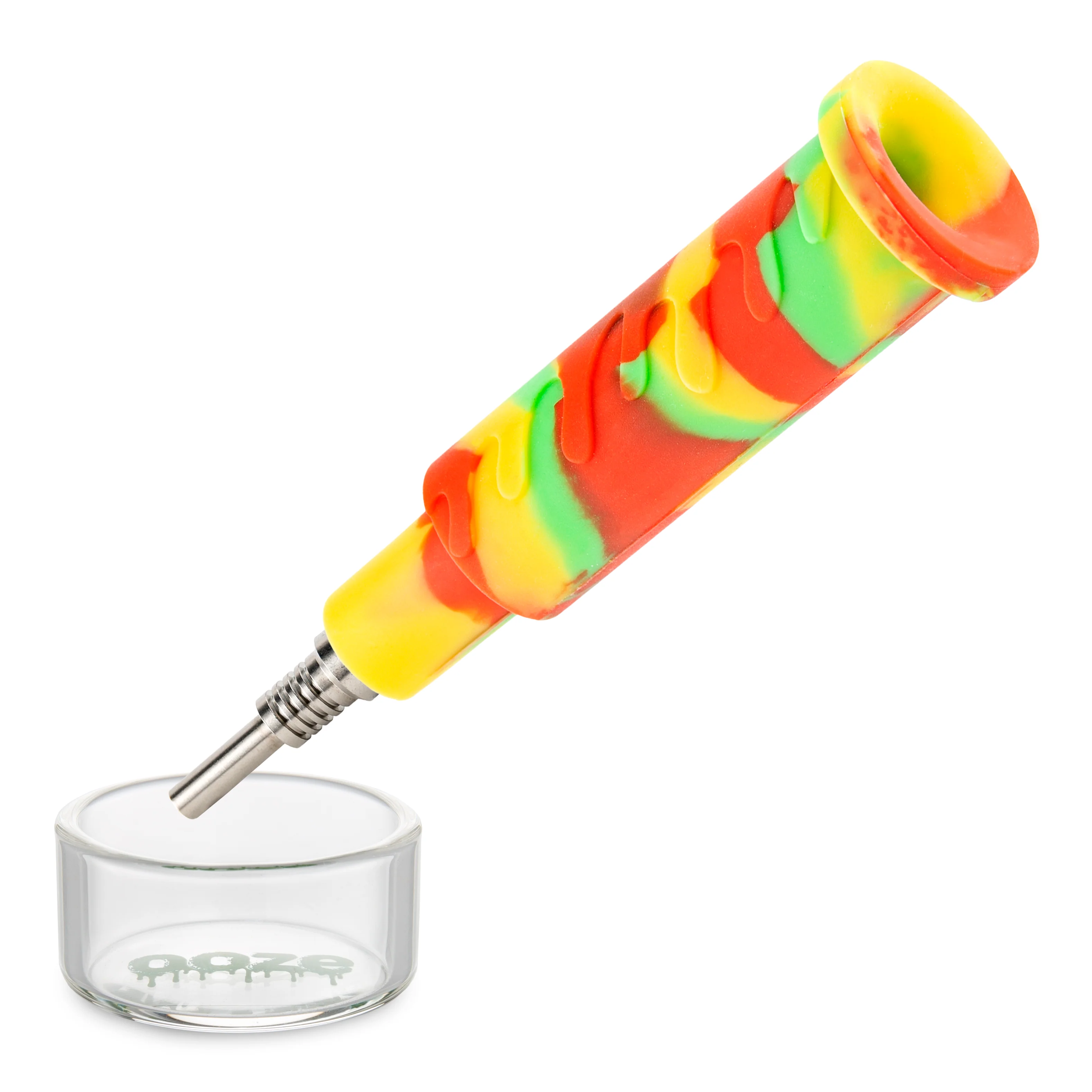 Ooze Swerve Silicone Water Pipe, Dab Rig & Dab Straw - Rasta - Image 10