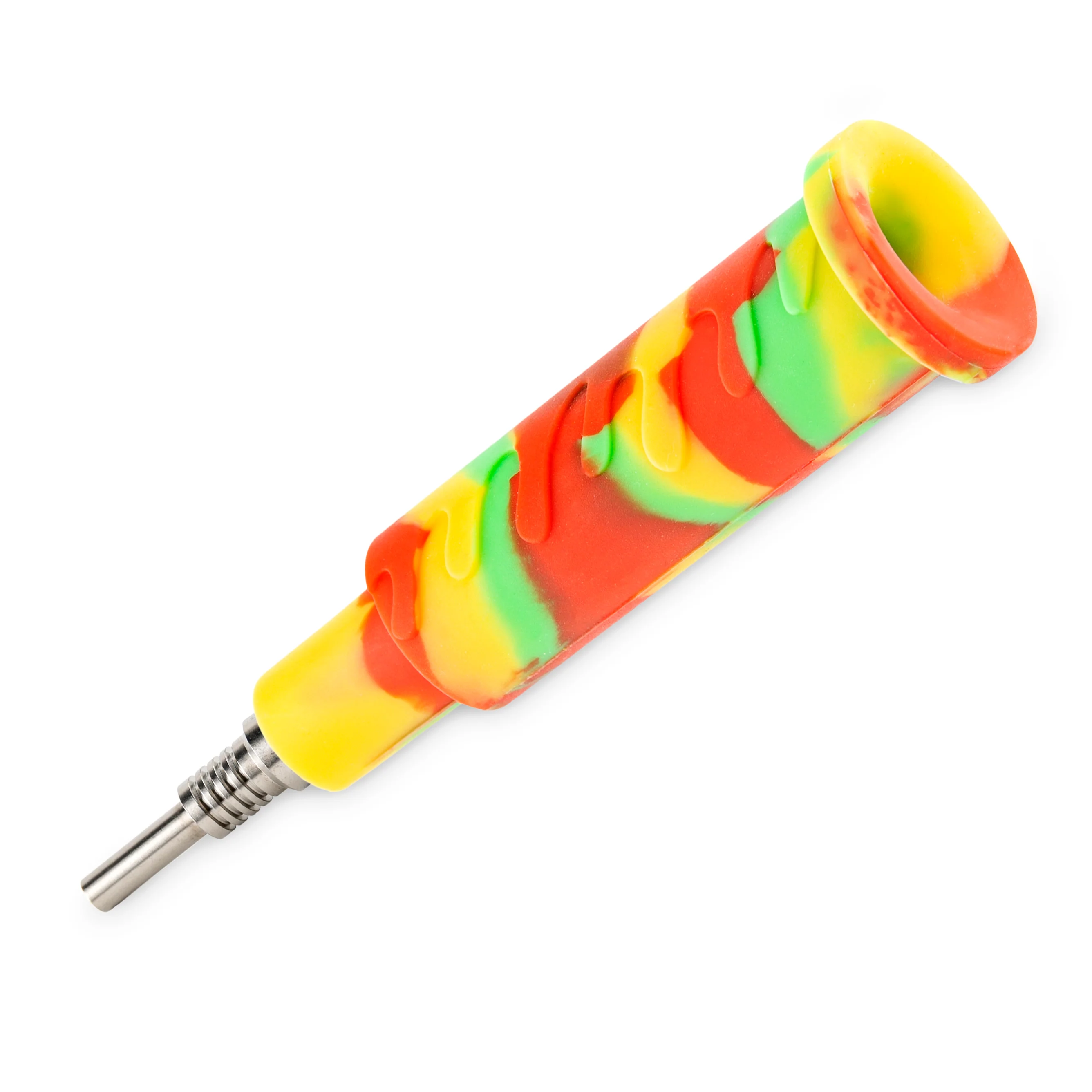 Ooze Swerve Silicone Water Pipe, Dab Rig & Dab Straw - Rasta - Image 6