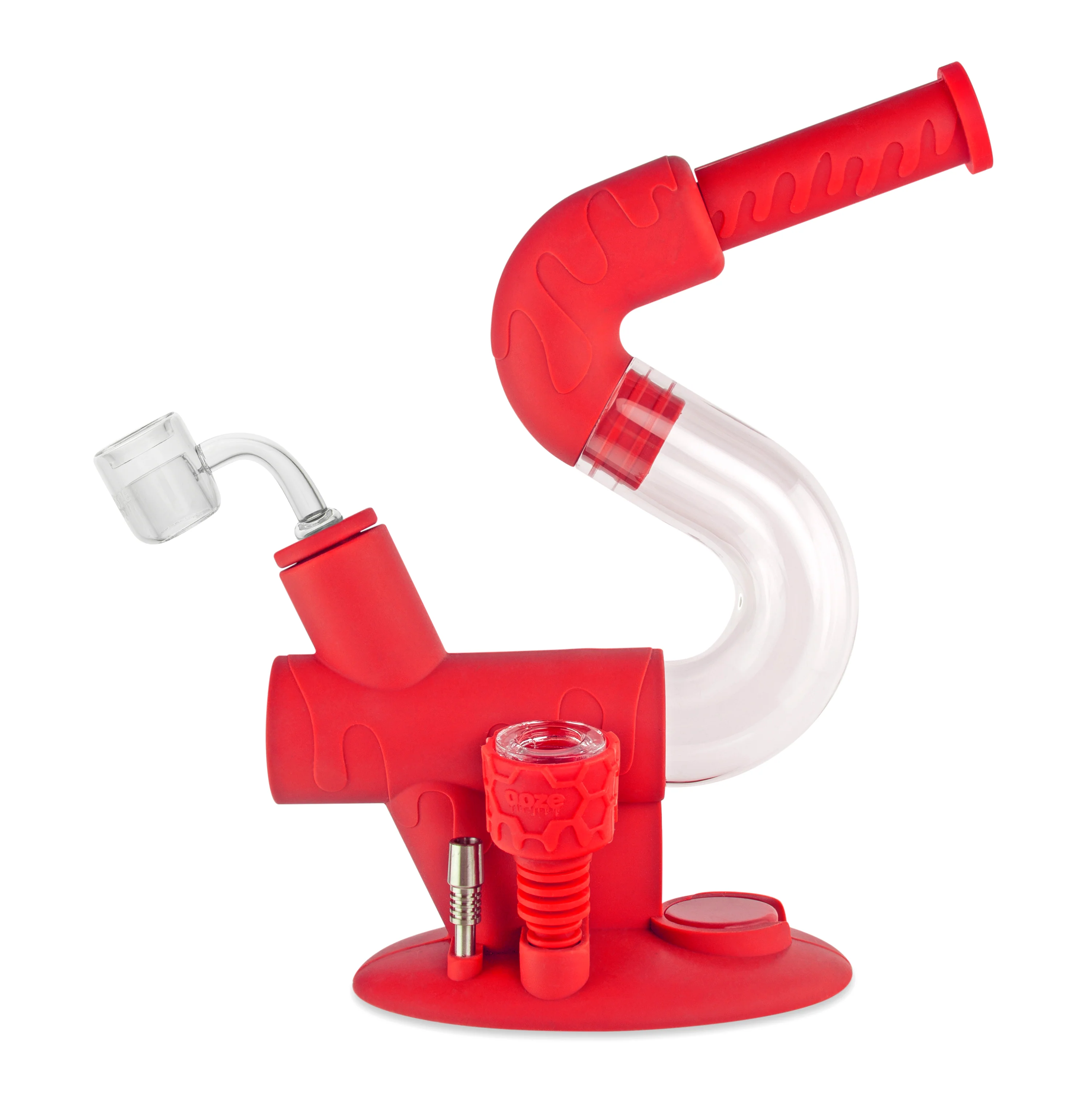 Ooze Swerve Silicone Water Pipe, Dab Rig & Dab Straw - Scarlet - Image 5