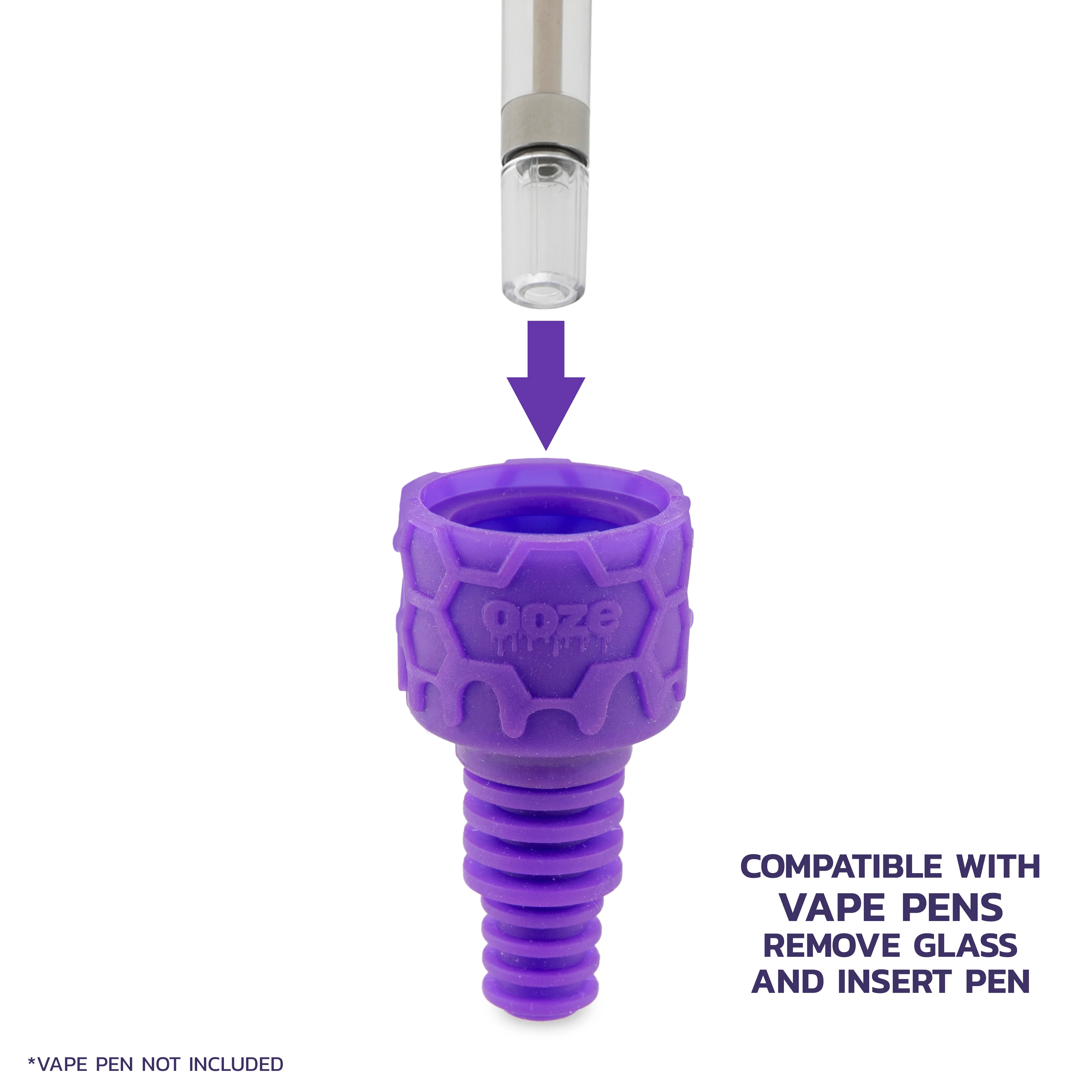 Ooze Swerve Silicone Water Pipe, Dab Rig & Dab Straw - Ultra Purple - Image 3